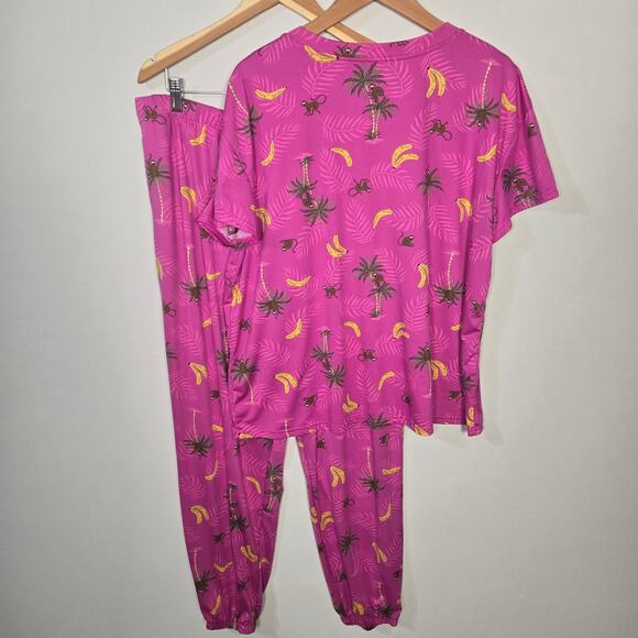 Joyspun Women's Short Sleeve Jungle Pajamas Set, Size 16-18 - Picture 3 of 11